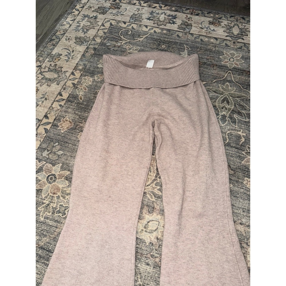 Gilly Hicks Knit Pants Foldover Waist Tan Marled - Picture 2 of 3